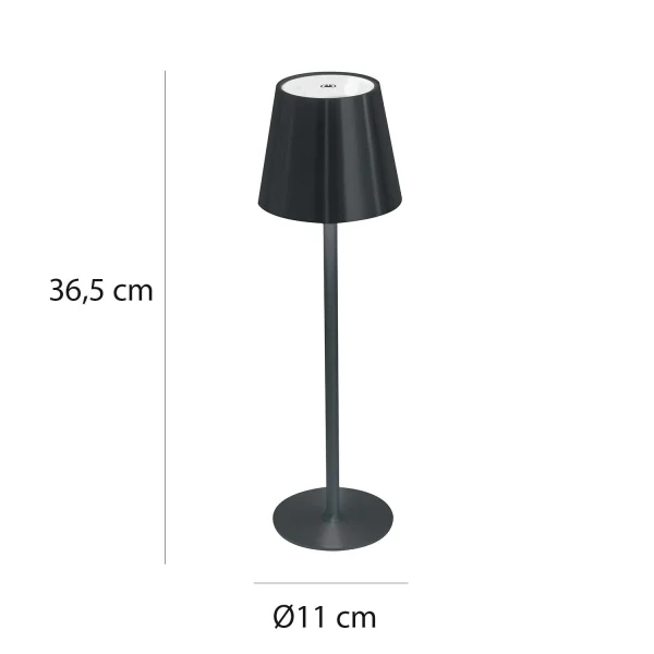 LÁMPARA DE MESA LED RECARGABLE INALÁMBRICA 229LM NEGRA IP44 SIRANA LÁMPARA DE MESA LED RECARGABLE INALÁMBRICA 229LM NEGRA IP44 SIRANA