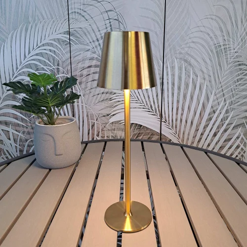 LÁMPARA DE MESA LED RECARGABLE INALÁMBRICA 229LM DORADA IP44 SIRANA