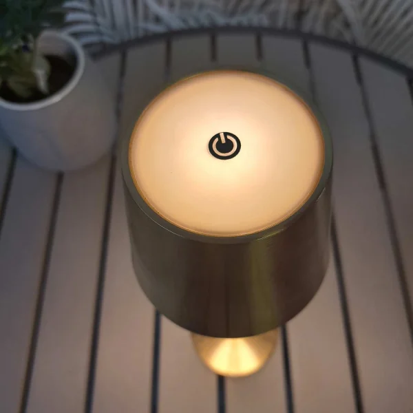 LÁMPARA DE MESA LED RECARGABLE INALÁMBRICA 229LM DORADA IP44 SIRANA