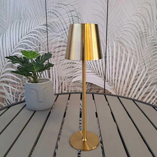 LÁMPARA DE MESA LED RECARGABLE INALÁMBRICA 229LM DORADA IP44 SIRANA