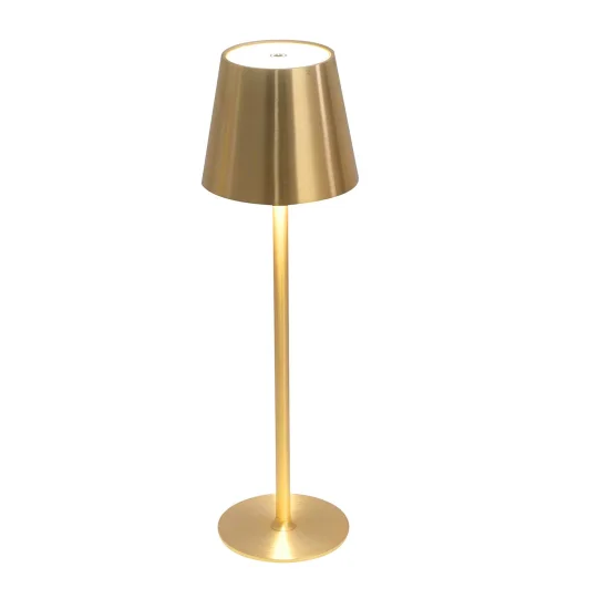 LÁMPARA DE MESA LED RECARGABLE INALÁMBRICA 229LM DORADA IP44 SIRANA 2