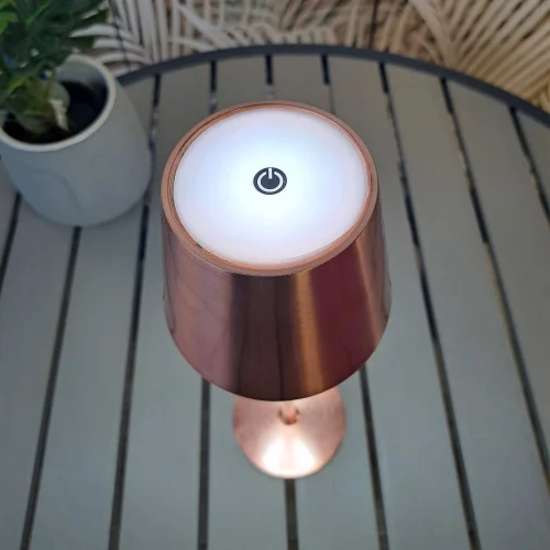 LÁMPARA DE MESA LED RECARGABLE INALÁMBRICA 229LM ORO ROSA IP44 SIRANA