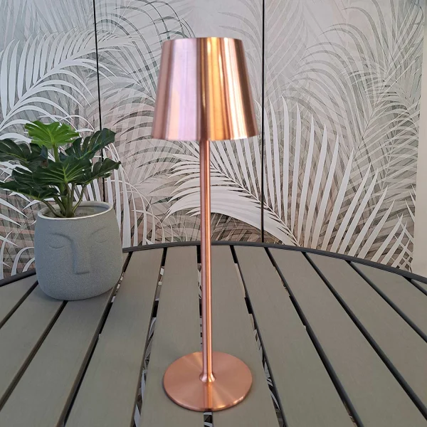 LÁMPARA DE MESA LED RECARGABLE INALÁMBRICA 229LM ORO ROSA IP44 SIRANA