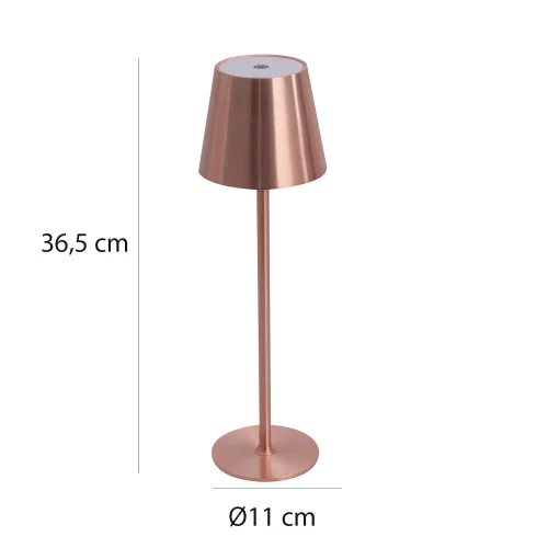 LÁMPARA DE MESA LED RECARGABLE INALÁMBRICA 229LM ORO ROSA IP44 SIRANA