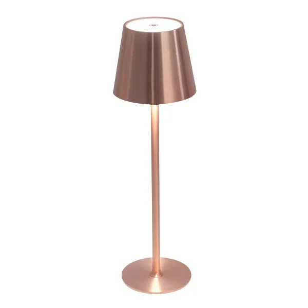LÁMPARA DE MESA LED RECARGABLE INALÁMBRICA 229LM ORO ROSA IP44 SIRANA