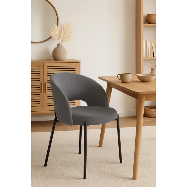 SILLA TAPIZADA GRIS CLOTILDE