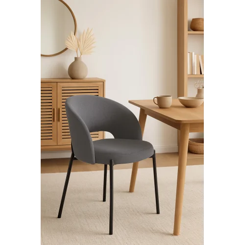 SILLA TAPIZADA GRIS CLOTILDE