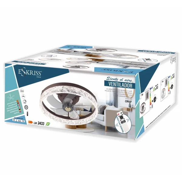 VENTILADOR DE TECHO ESTILO PLAFÓN LED 30W 3000-6000K 5 PALAS BLANCO ROCHELLE VENTILADOR DE TECHO ESTILO PLAFÓN LED 30W 3000-6000K 5 PALAS BLANCO ROCHELLE