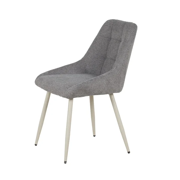 SILLA DE COMEDOR TAPIZADA GRIS PATA BEIGE WESKA SILLA DE COMEDOR TAPIZADA GRIS PATA BEIGE WESKA