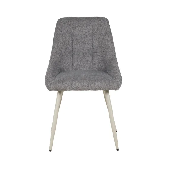 SILLA DE COMEDOR TAPIZADA GRIS PATA BEIGE WESKA 2