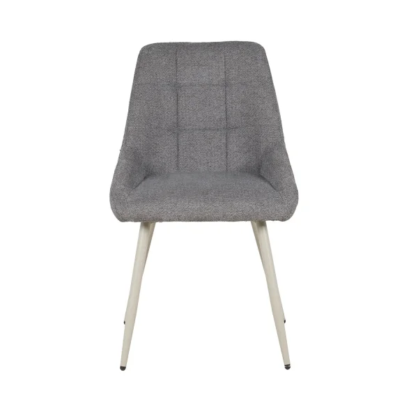 SILLA DE COMEDOR TAPIZADA GRIS PATA BEIGE WESKA SILLA DE COMEDOR TAPIZADA GRIS PATA BEIGE WESKA