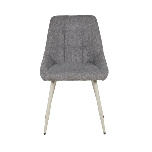 SILLA DE COMEDOR TAPIZADA GRIS PATA BEIGE WESKA SILLA DE COMEDOR TAPIZADA GRIS PATA BEIGE WESKA