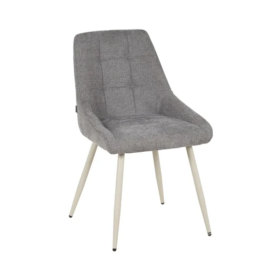 SILLA DE COMEDOR TAPIZADA GRIS PATA BEIGE WESKA