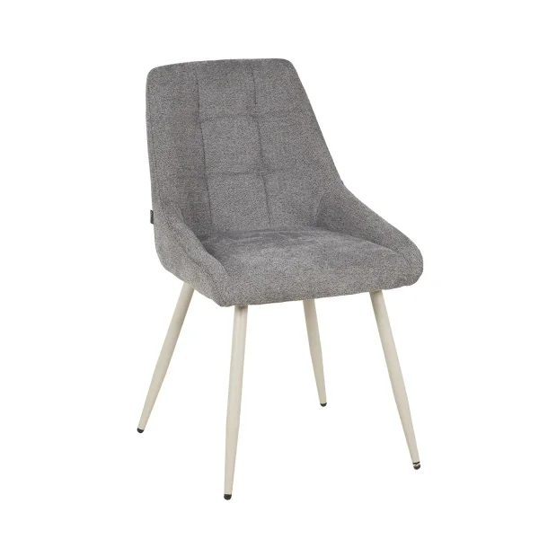 SILLA DE COMEDOR TAPIZADA GRIS PATA BEIGE WESKA SILLA DE COMEDOR TAPIZADA GRIS PATA BEIGE WESKA
