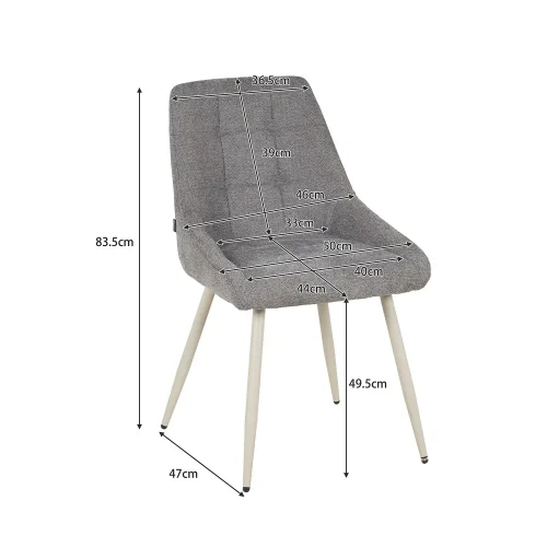 SILLA DE COMEDOR TAPIZADA GRIS PATA BEIGE WESKA SILLA DE COMEDOR TAPIZADA GRIS PATA BEIGE WESKA