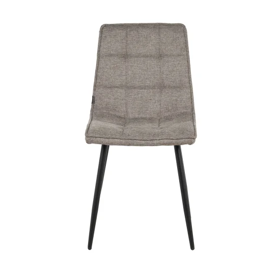 SILLA DE COMEDOR TAPIZADO MARRÓN PATAS NEGRAS TULUM 2