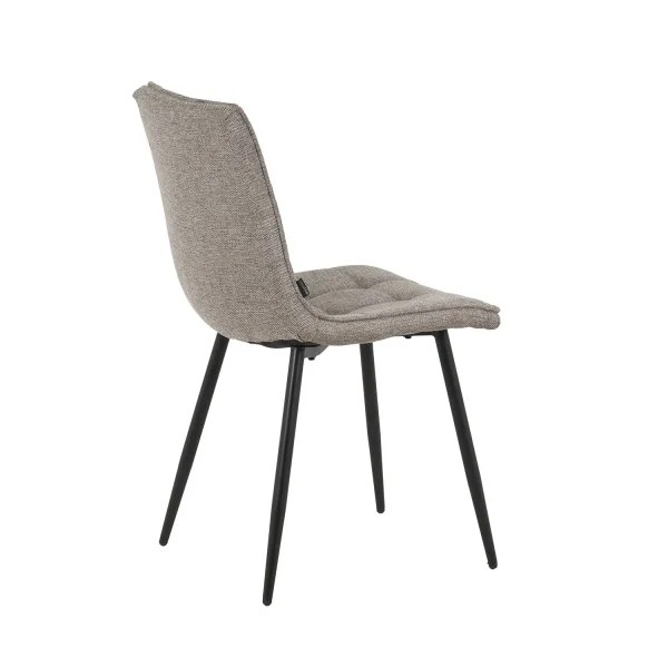 SILLA DE COMEDOR TAPIZADO MARRÓN PATAS NEGRAS TULUM