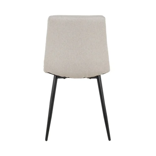 SILLA DE COMEDOR TAPIZADO GRIS CLARO PATAS NEGRAS TULUM