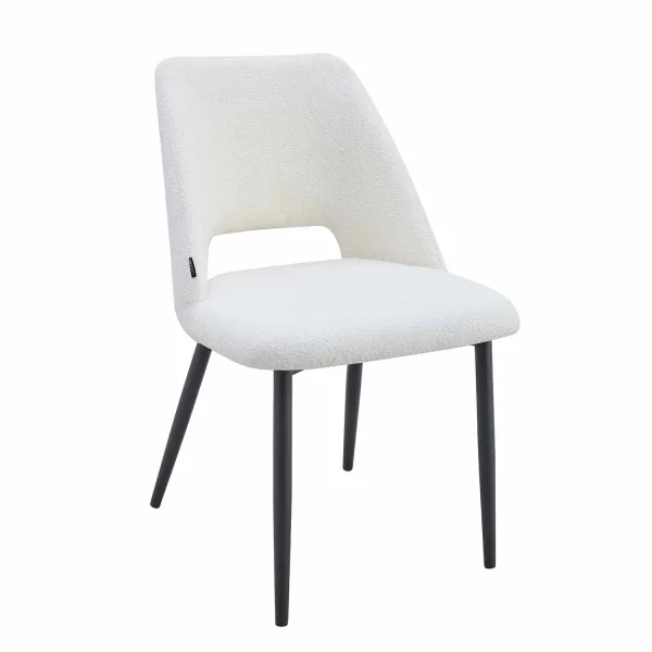 SILLA DE COMEDOR TAPIZADA BLANCO EBONY