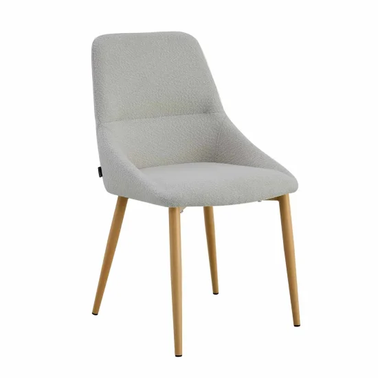 SILLA DE COMEDOR ADNEY TEXTIL GRIS CLARO PATAS HAYA 2