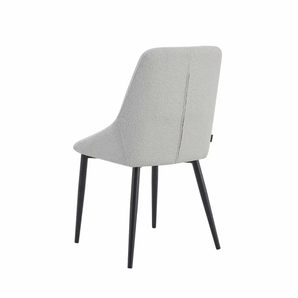 SILLA DE COMEDOR ADNEY TEXTIL GRIS PATAS NEGRAS