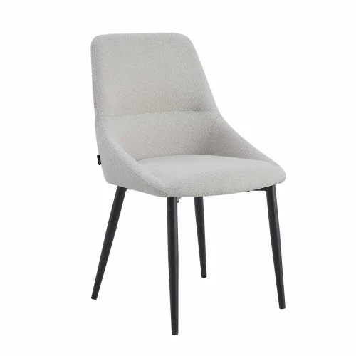 SILLA DE COMEDOR ADNEY TEXTIL GRIS PATAS NEGRAS