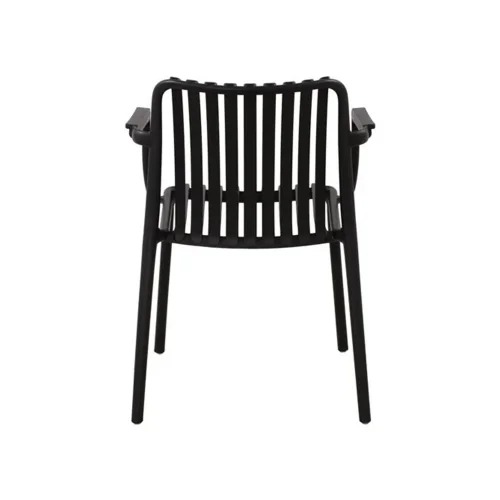 SILLA DE JARDIN CON REPOSABRAZOS POLIPROPILENO NEGRA EOLIA