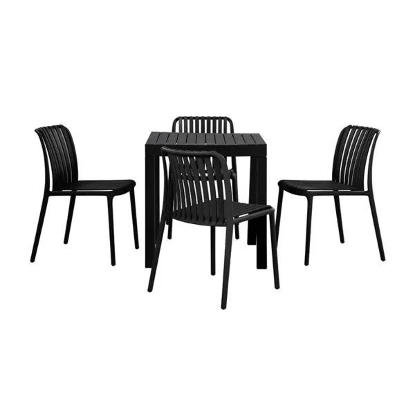 SILLA DE JARDIN POLIPROPILENO NEGRA EOLIA