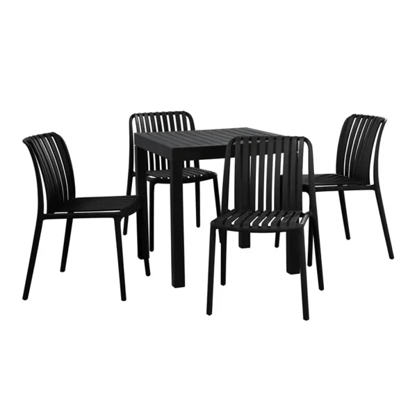 SILLA DE JARDIN POLIPROPILENO NEGRA EOLIA