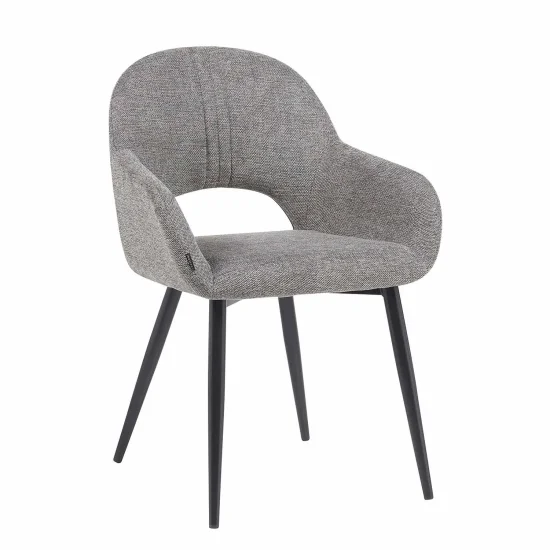 SILLA TAPIZADA GRIS PATAS NEGRAS ROWAN 2