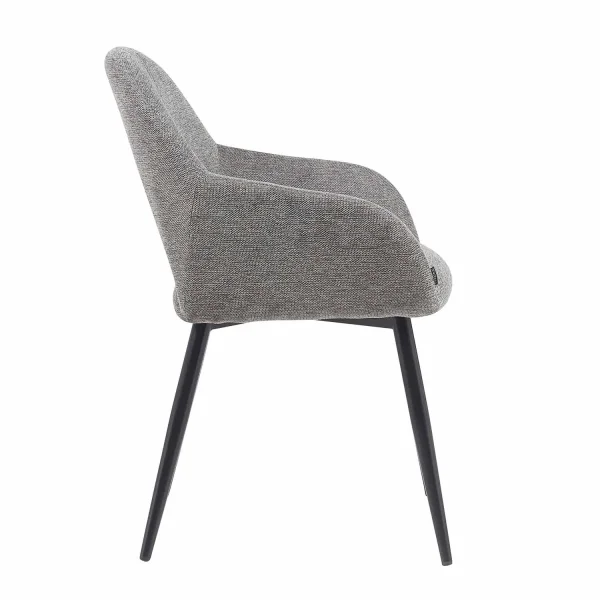 SILLA TAPIZADA GRIS PATAS NEGRAS ROWAN SILLA TAPIZADA GRIS PATAS NEGRAS ROWAN