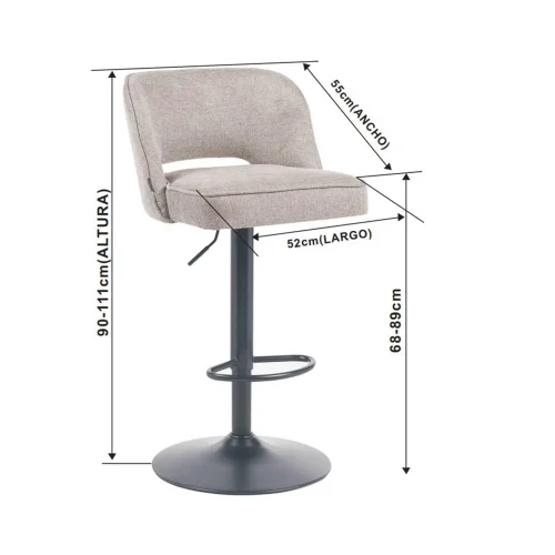 TABURETE ALTO TAPIZADO ARENA LISBOA