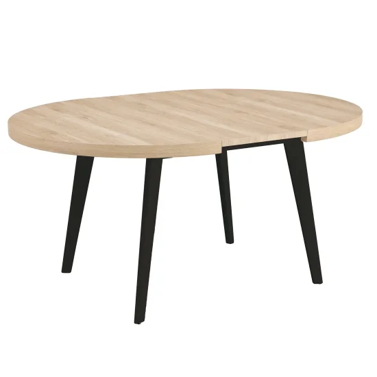 MESA DE COMEDOR EXTENSIBLE NATURAL/NEGRO SKADI 2