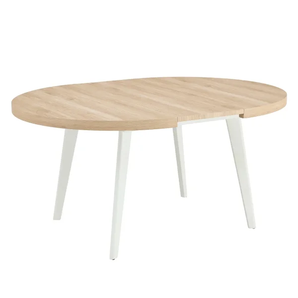 MESA DE COMEDOR EXTENSIBLE NATURAL/BLANCO SKADI