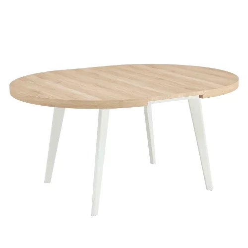 MESA DE COMEDOR EXTENSIBLE NATURAL/BLANCO SKADI