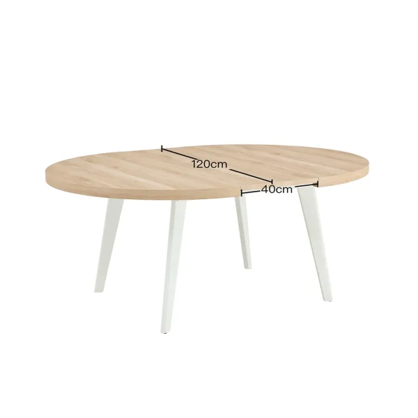MESA DE COMEDOR EXTENSIBLE NATURAL/BLANCO SKADI