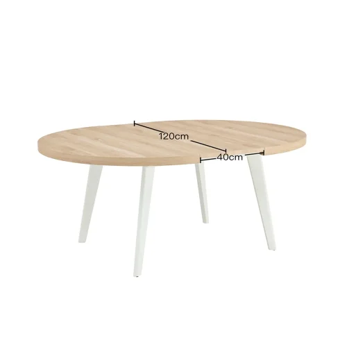 MESA DE COMEDOR EXTENSIBLE NATURAL/BLANCO SKADI