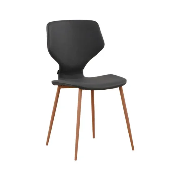 SILLA UPPLAND PU GRIS ANTRACITA PATAS COLOR HAYA