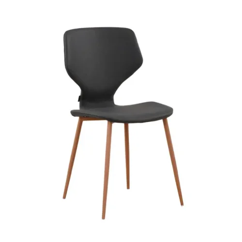 SILLA UPPLAND PU GRIS ANTRACITA PATAS COLOR HAYA