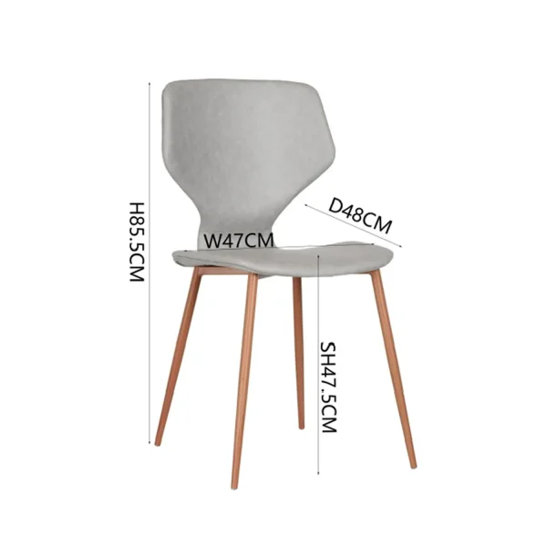 SILLA UPPLAND PU GRIS ANTRACITA PATAS COLOR HAYA