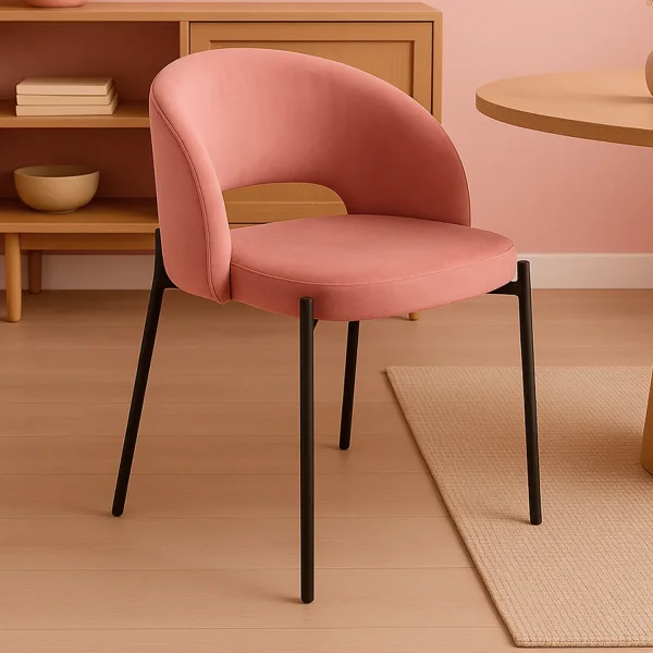 SILLA TAPIZADA TERCIOPELO ROSA CLOTILDE SILLA TAPIZADA TERCIOPELO ROSA CLOTILDE