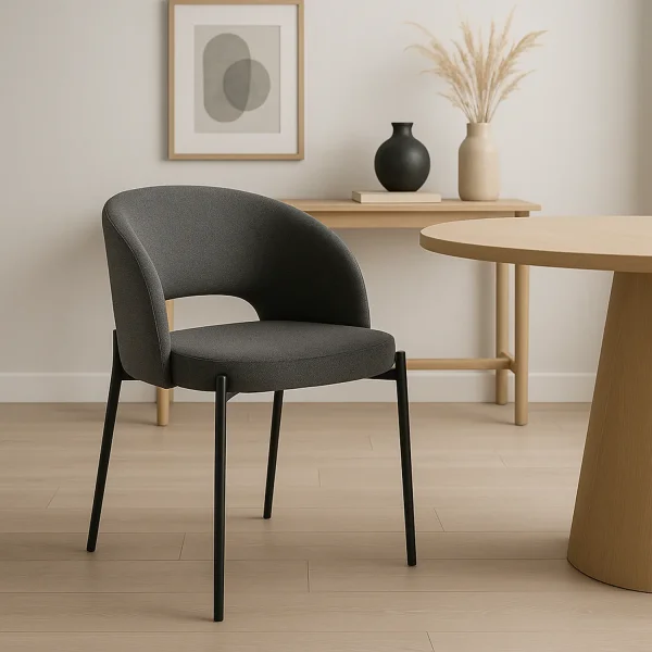 SILLA TAPIZADA GRIS CLOTILDE