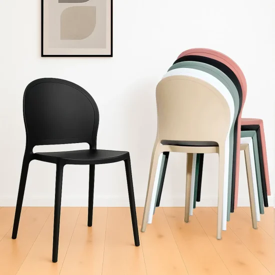 SILLA APILABLE NEGRA HARLEM