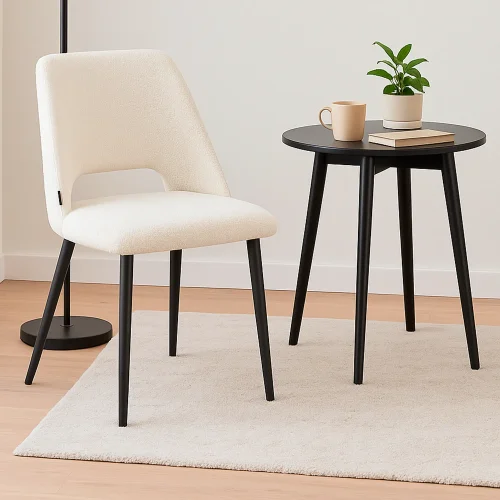 SILLA DE COMEDOR TAPIZADA BLANCO EBONY