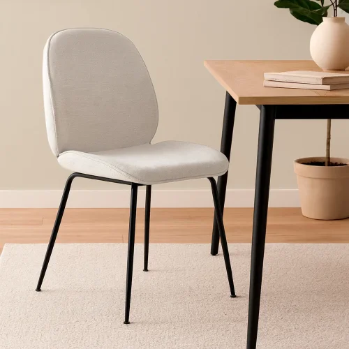 SILLA ASHCROFT TEXTIL ARENA PATAS NEGRAS