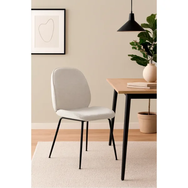 SILLA ASHCROFT TEXTIL ARENA PATAS NEGRAS