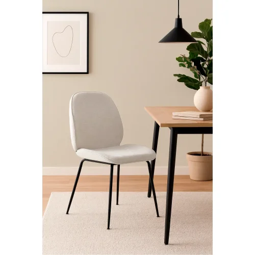 SILLA ASHCROFT TEXTIL ARENA PATAS NEGRAS