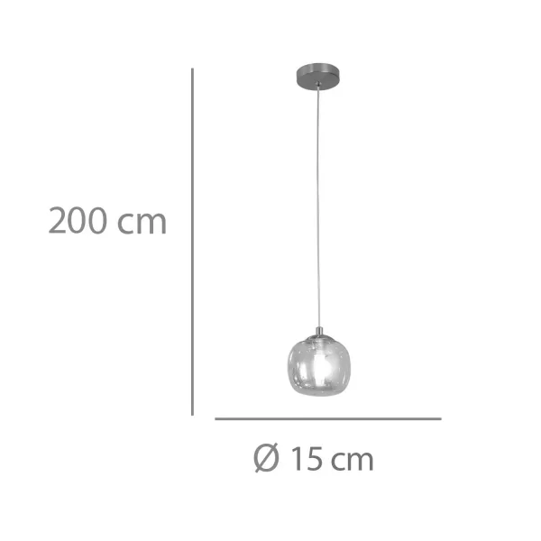 LÁMPARA DE TECHO 1 LUZ TULIPA FUME Ø15CM G9 NICOLETTA