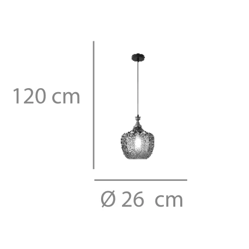 LÁMPARA DE TECHO CRISTAL AGUAMARINA Ø 26 CM ROGAN