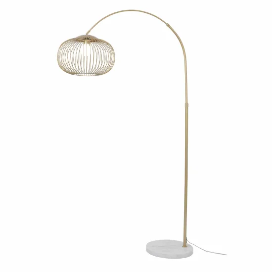 LÁMPARA DE PIE ARCO ACERO PINTADO DORADO E27 ARVEN